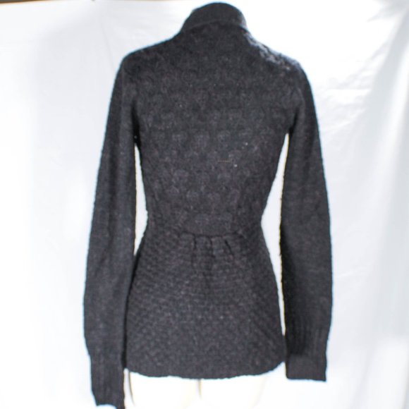 Vintage Y2K Max Azaria BCBG Alpaca Mohair Ash Gray Cardigan Copper Flecks - Picture 9 of 15